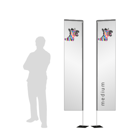 Beachflag Rechteck | Medium (300 cm) | beidseitig bedruckt