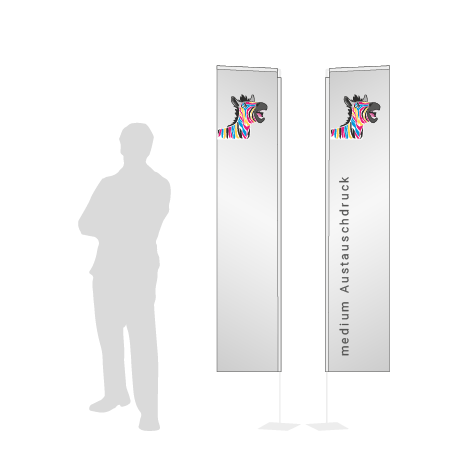 Beachflag Rechteck Austauschdruck | Medium (300 cm) | beidseitig bedruckt