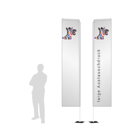 Beachflag Rechteck Austauschdruck | Large (400 cm) | beidseitig bedruckt