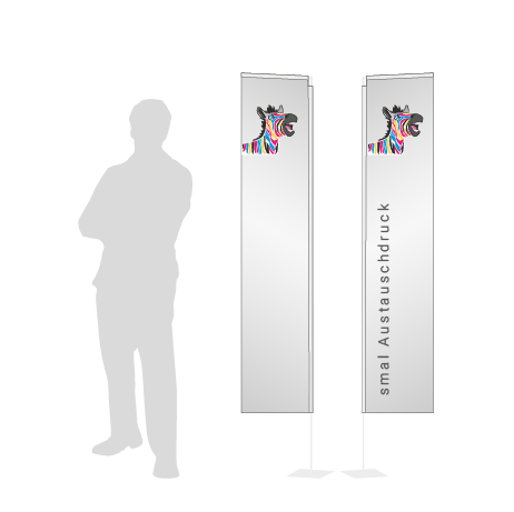 Beachflag Rechteck Austauschdruck | Small (200 cm) | beidseitig bedruckt